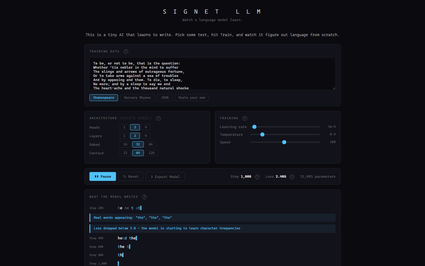 Signet LLM screenshot